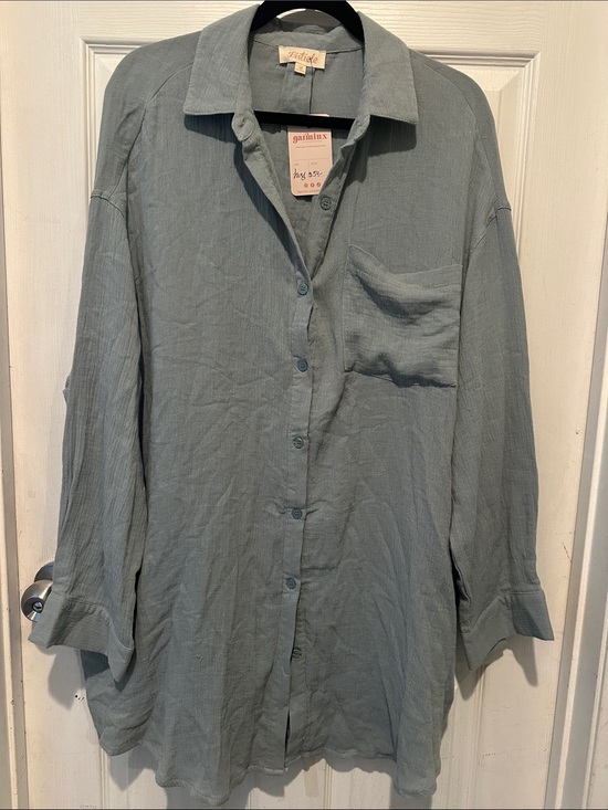 Listicle Other - Listicle Sage-Green Relaxed Button-Down Shirt